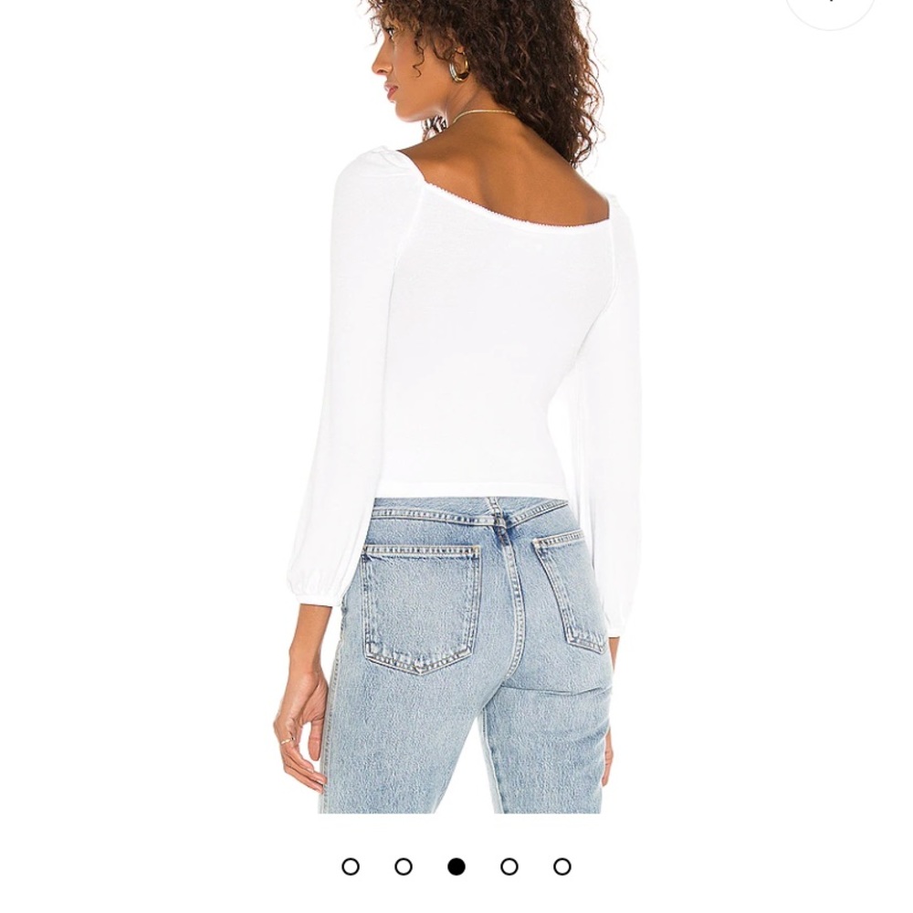 Revolve White Ribbed S Top. Worn once - Picture 3 of 8